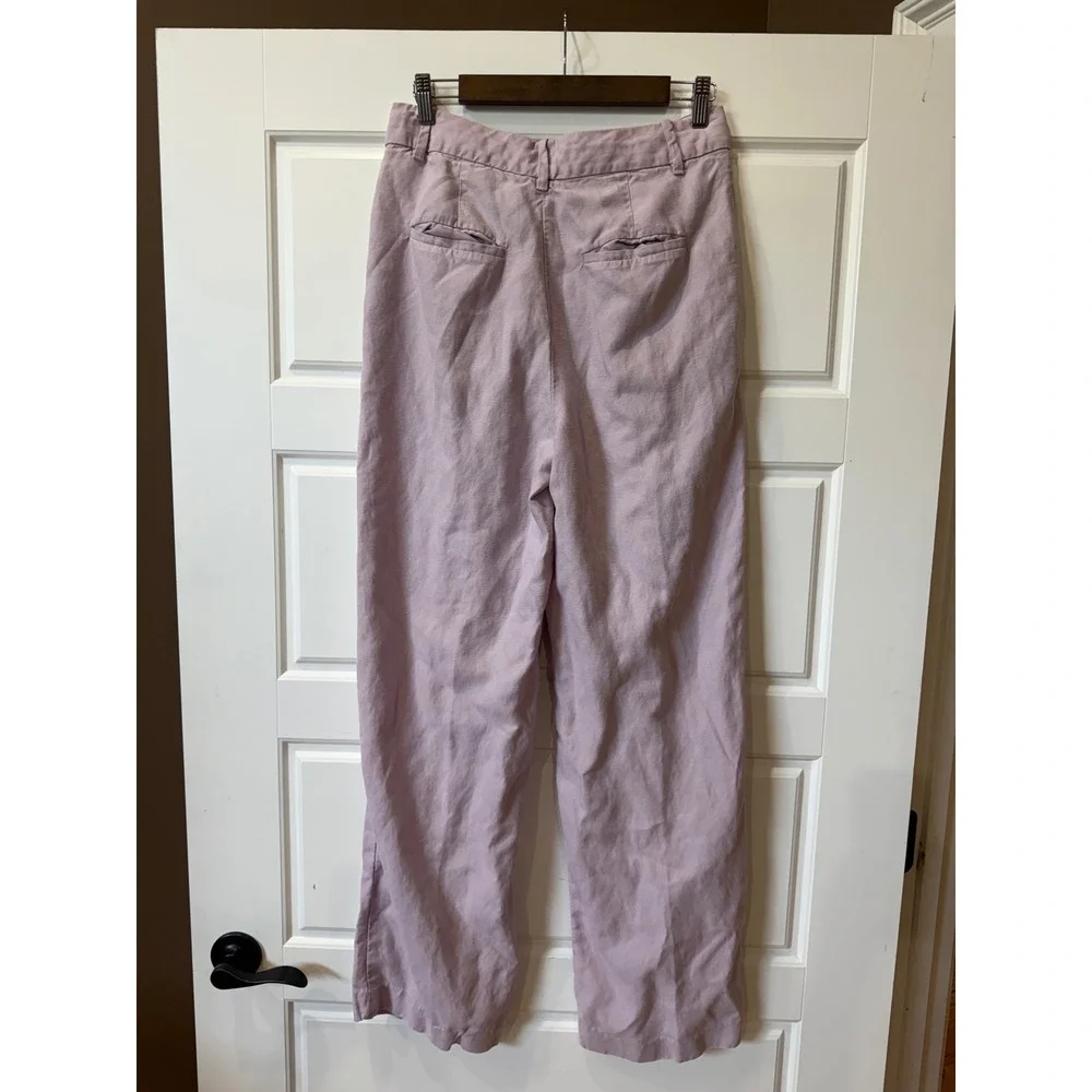 Wilfred Lavender Purple Effortless Pant High Waisted Linen Blend 10 Minimalist
